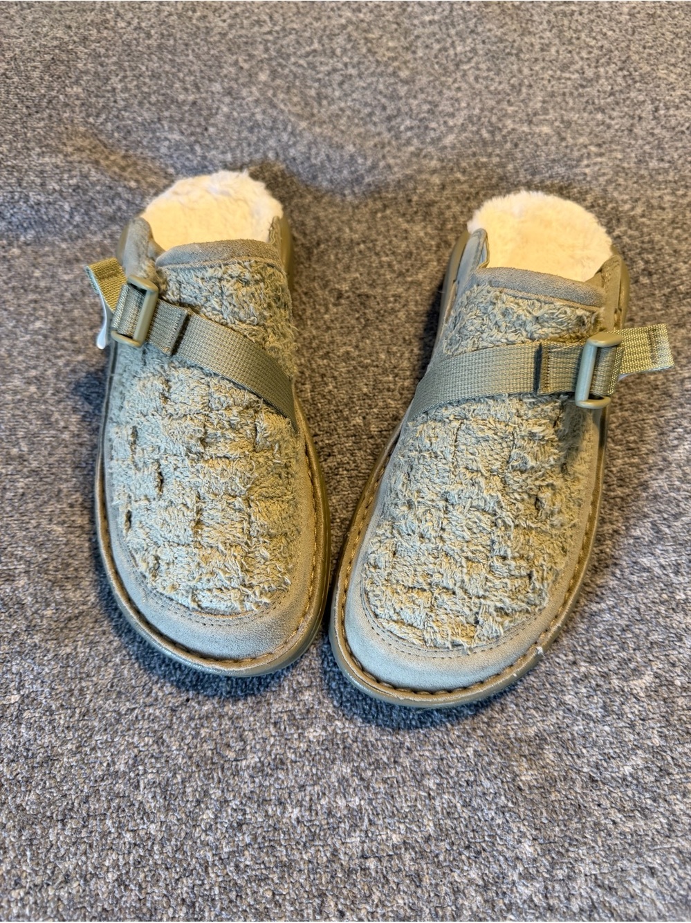 Chaco Women's Slip-On Fleece Lined Slide in Olive Green